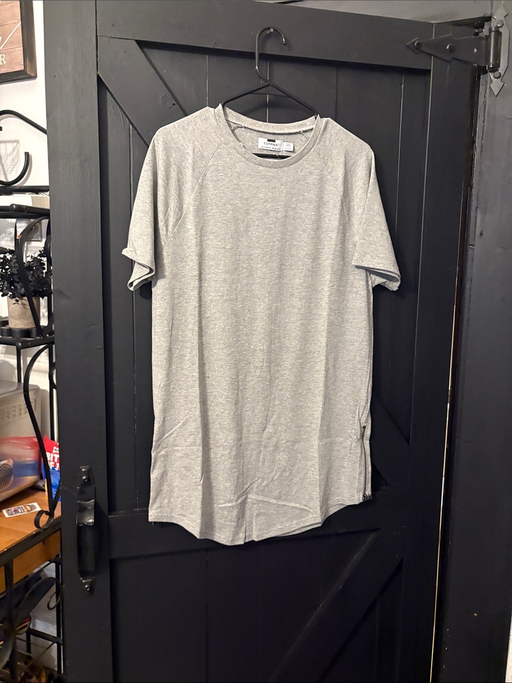 Topman Heather Gray Short Sleeve Crewneck Tee